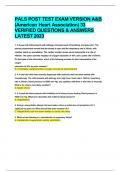 PALS POST TEST EXAM VERSION A&B (American Heart Association) 33 VERIFIED QUESTIONS & ANSWERS LATEST 2023 