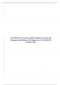 Test Bank For Growth and Development Across the Lifespan 2nd Edition All Chapters |A+ULTIMATE GUIDE 2022