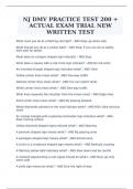 NJ DMV PRACTICE TEST 200 + ACTUAL EXAM TRIAL NEW WRITTEN TEST QUESTIONS AND ANSWERS