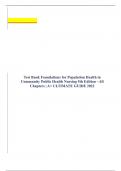 Test Bank Foundations for Population Health in Community Public Health Nursing 5th Edition - All Chapters | A+ ULTIMATE GUIDE 2022