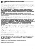 CPRAED for Professional Rescuers and First Aid Questions With Complete Solutions