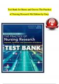 TEST BANK - Gray & Grove, Burns and Groves The Practice of Nursing Research 9th Edition Verified Chapters 1 - 29, Complete Newest Version