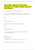 WGU C955 - Module 4 Descriptive Statistics for a Single Variable questions and answers