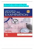 Test Bank for Seidels Guide to Physical Examination 10th Edition Perfect Solution with verified questions and answers 