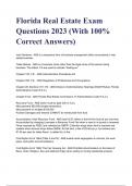 Florida Real Estate Exam Questions 2023 (With 100% Correct Answers) A+ GRADED