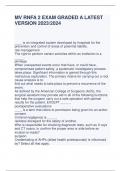 MV RNFA 2 EXAM GRADED A LATEST  VERSION 2023/2024 ____ is an integrated system developed by hospitals for the  prevention and control of areas of potential liability. risk management The right to perform certain activities within an institution is a  ____