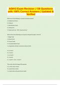 AG912 Exam Revision | 130 Questions with 100% Correct Answers | Updated & Verified | 32 Pages
