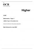 OCR GCSE (9–1) Mathematics J560/03 Paper 3 Foundation Tier JUNE 2023 MARK SCHEME