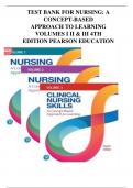 Test Bank - Nursing: A Concept-Based Approach to Learning, Volume I, II & III, 4th Edition (Pearson Education, 2023/2024) | All Chapters Included