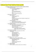 Critical Care Final Outline Study guide