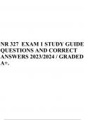 NR 327 EXAM 1 STUDY GUIDE / QUESTIONS AND CORRECT ANSWERS 2023/2024