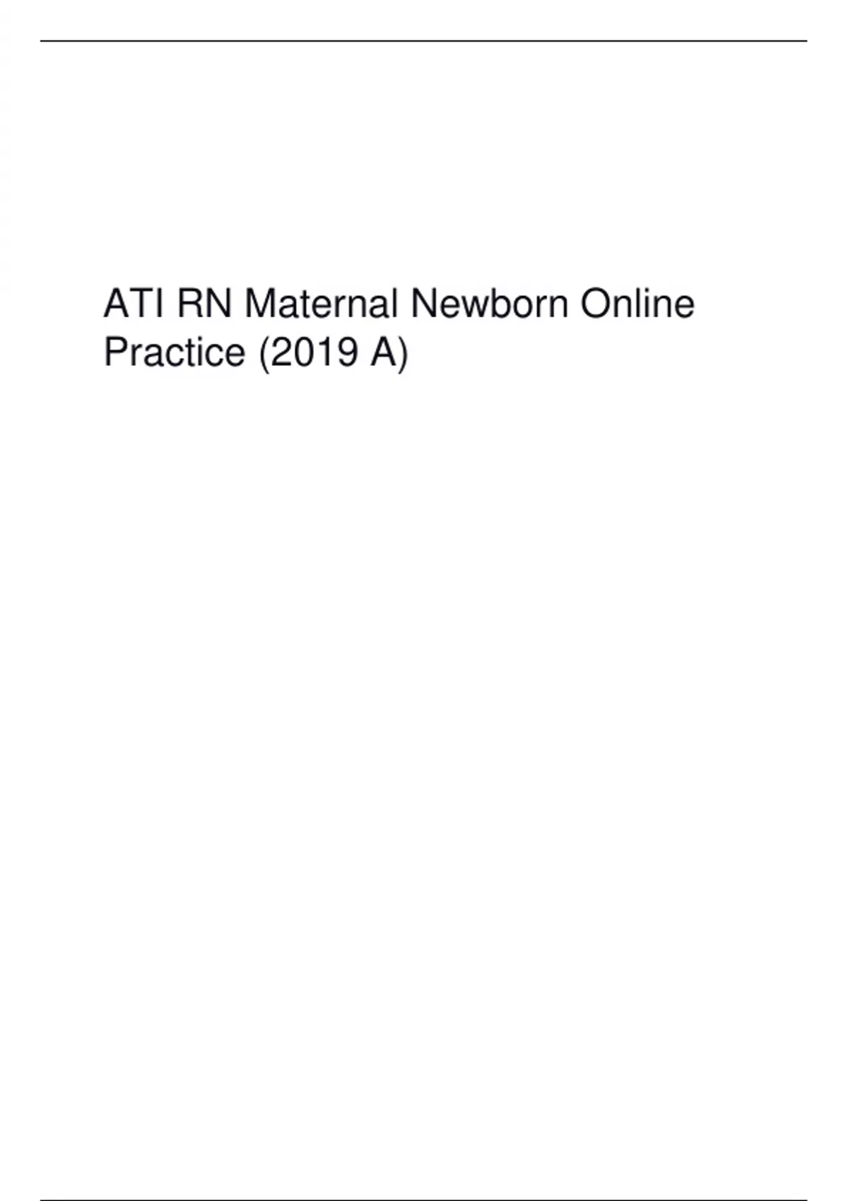 ATI RN Maternal Newborn Online Practice (2019 A).pdf ATI RN Maternal