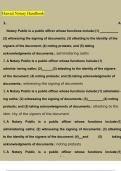 Hawaii notary public Handbook Latest 2023/2024[100% correct answers & explanations]