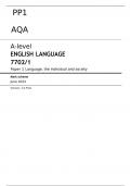 AQA A-level ENGLISH LANGUAGE 7702/1 Paper 1 JUNE 2023 FINAL MARK SHEME Language, the individual and society