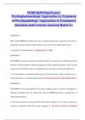 NURS 6630 Final Exam | Psychopharmacologic Approaches to Treatment  of Psychopathology (Approaches toTreatment)| Questions and Corrects Answers| Rated A+