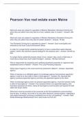 Pearson Vue real estate exam Maine questions and answers