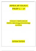 APEA 3P PREP 1-7 FULL QNS AND ANS ALL TOPICS AND ASSESSMENTS 20232024.