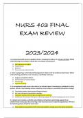 NURS 403 FINAL EXAM REVIEW 20232024