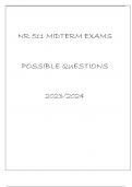 NR 511 MIDTERM EXAMS POSSIBLE QUESTIONS 20232024.