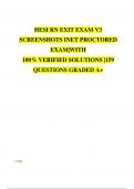 HESI RN EXIT EXAM V3 SCREENSHOTS INET PROCTORED EXAM|WITH 100% VERIFIED SOLUTIONS |159 QUESTIONS GRADED A+ 2024