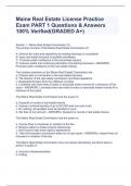 Maine Real Estate License Practice Exam PART 1 Questions & Answers 100% Verified(GRADED A+)