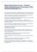 Maine Real Estate Course - Chapter 2(2023-2024)Questions & Answers 100% UPDATED(GRADED A+)