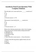 Anesthesia Final Exam Questions With Complete Solutions