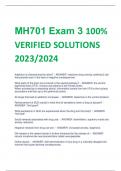 MH701 Exam 3 100% VERIFIED SOLUTIONS  2023/2024