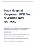 Navy Hospital  Corpsman HCB Test  9 VERIFIED 100%  SOLUTION