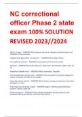 NC correctional  officer Phase 2 state  exam 100% SOLUTION  REVISED 2023//2024