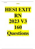 HESI EXIT RN 2023 V3 160 Questions and correct ans