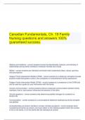  Canadian Fundamentals, Ch. 19 Family Nursing questions and answers 100% guaranteed success.