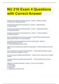 Bundle For NU216 Exam 1 Questions with Correct Answers