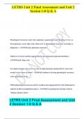LETRS Unit 2 Final Assessment and Unit 2 Session 1-8 Q & A