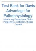 Test bank for Davis Advantage for Pathophysiology Introductory Concepts and Clinical