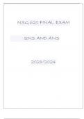 NSG 620 FINAL EXAM QNS AND ANS 20232024