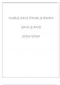 NURS 6401 FINALS EXAM QNS AND ANS 20232024.