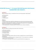 NCLEX RN Versions 1 -12 (Latest) With 850 Questions And Answers GUARANTEED 100% GRADE A.