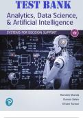 Solution Manual for Analytics, Data Science, & Artificial Intelligence Systems for Decision Support 11 Edition  ISBN 9780135172940, 0135172942 by Ramesh Sharda, Dursun Delen and Efraim Turban