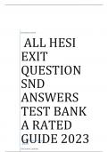 ALL HESI EXIT Questions and Answers Test Bank; A+ Rated Guide (2o24/2025)