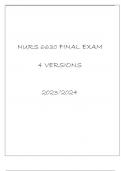 NURS 6630 FINAL EXAM 4 VERSIONS 20232024.