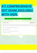 ATI COMPREHENSIVE EXIT EXAM 2023/2024 WITH  NGN 100% VERIFIED ANSWERS 