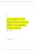 (Complete 140 Q&A) Med-Surg II HESI Test Bank_ 2022/2023.