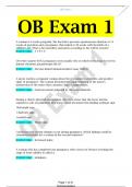 OB Exam 1 Latest Updates Questions 2023 with Correct Answers 