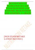 ATI NUTRIATION RETAKE EXAM 300 QUESTIONS AND ANSWERS LATEST UPDATE /COMPLETE SOLUTIONS 2023