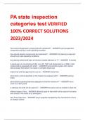 PA state inspection  categories test VERIFIED  100% CORRECT SOLUTIONS  2023/2024