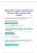 HESI PN EXIT V3 EXAM 140 QUESTIONS WITH 100% CORRECT SOLUTIONS/A+ GRADE GUARANTEED  VERSION