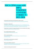 NSCA CPSS exam-with 100% VERIFIED  ASNWERS  CORRECT - 2023- 2024