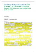Case Study 10 :Hypovolemic Shock ;THE WIFE OF C.W. 70 – YEAR- OLD MAN ,brought him to the emergency department (ED) AT 0430. Mariah Megli June 11, 2021 Case Study 10: Hypovolemic Shock Scenario
