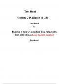 Test Bank For Byrd & Chen's Canadian Tax Principles (Volume 2) 1st Edition By Gary Donell, Clarence Byrd, Ida Chen (100% Verified Original, Latest Updated Oct 2023, A+ Grade)